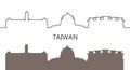 Taiwan logo. Isolated Taiwanese architecture on white background